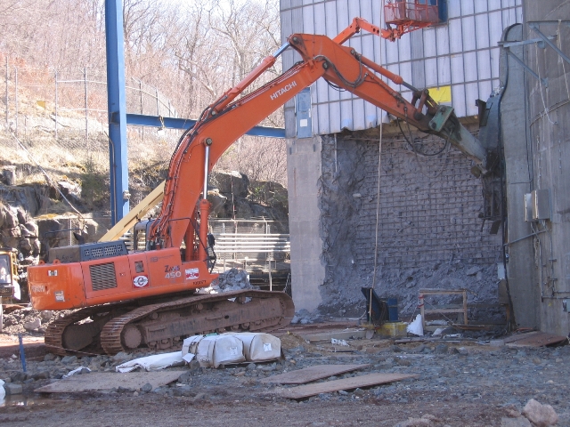Breaking ground on demolition of the old spent fuel building